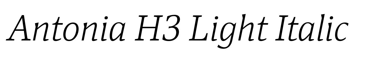 Antonia H3 Light Italic
